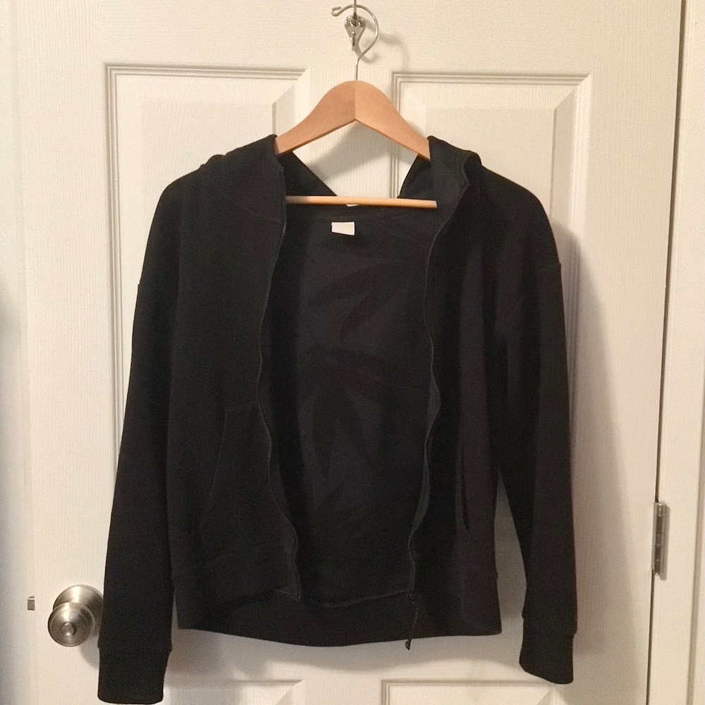 Lole black hoodie with poly printed lining